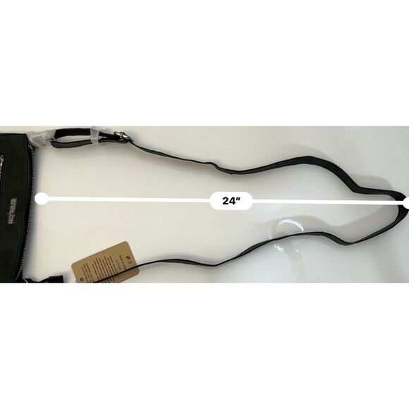 NWT Estalon charcoal gray distressed leather crossbody bag - Picture 8 of 8